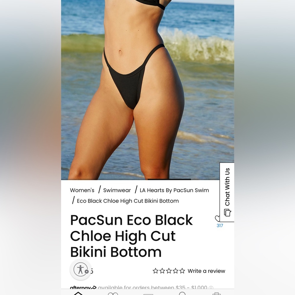 Pacsun NWT Black bikini bottom